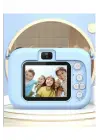 Mini 1080p Hd Çocuk Kamera Dijital Fotoğraf Makinesi 2.0 Inç Ekran 5 Adet Oyun Mavi