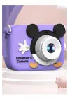 Mini 1080p Hd Çocuk Kamera Dijital Fotoğraf Makinesi 2.0 Inç Ekran 5 Adet Oyun Mor