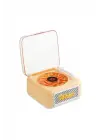 Nostalji Mini Plak Görünümlü Radyolu Bluetooth Hoparlör 3d Ses Dalgası Retro Müzik Plak Sarı