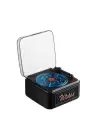 Nostalji Mini Plak Görünümlü Radyolu Bluetooth Hoparlör 3d Ses Dalgası Retro Müzik Plak Siyah