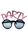 Party Yazılı Simli Pembe Renk Parti Gözlüğü 15x7 Cm