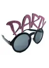 Party Yazılı Simli Pembe Renk Parti Gözlüğü
