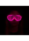 Pembe Led Işıklı Parti Gözlüğü - Neon Glow Şerit Gözlük 3 Modlu