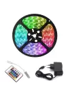 Rgb Şerit 5 Metre 16 Renkli Kumandalı Adaptörlü Çift Taraflı Bant