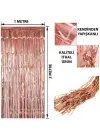 Rose Gold Püsküllü Kapı Perdesi - Parti, Bekarlığa Veda, Doğum Günü 1x2 M