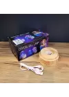 Satürn Gezegen Tasarımlı Dönen Cam Küre