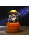 Satürnlü Kız Tasarımlı Dönen Cam Küre