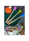 Silikon Uçlu Isıya Dayanıklı Bambu Spatula 3lü Set