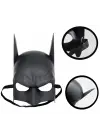 Siyah Renk Çocuk Boy Arkadan Lastikli Batman Maskesi A Kalite  20x14 Cm