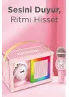 Taşınabilir Rgb Işılı Sevimli Figürlü Mikrofonlu Karaoke Bluetooth Hoparlör Pembe