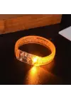 Turuncu Led Işıklı Baskı Yapılabilen Pilli Bileklik Bilezik 1,5 Cm Genişlik