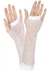 Uzun File Örgü Eldiven Beyaz Renk