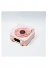 Waves Nostalji Plak Görünümlü Bluetooth Hoparlör 3d Ses Dalgası Retro Müzik Plak Pembe