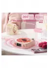 Waves Nostalji Plak Görünümlü Bluetooth Hoparlör 3d Ses Dalgası Retro Müzik Plak Pembe