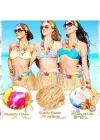 Yetişkin ve Çocuk Uyumlu Saman Renk Hawaii Etek 12 Adet