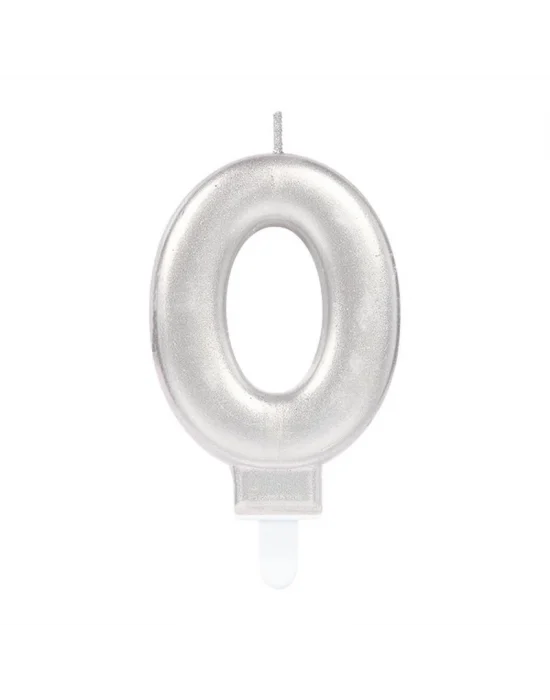 0 Rakam Mum Gümüş Renk