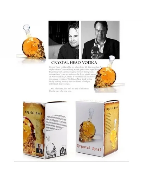 1000 Ml Crystal Head Kuru Kafa İçki Şişesi