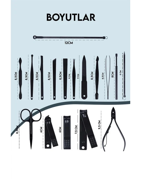 17 Parça  Profesyonel Manikür Seti