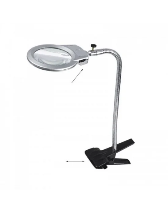 2.5x90 Mm 5x24 Mm Büyüteç, Mandallı Metal Hortumlu Masa Üstü Büyüteç