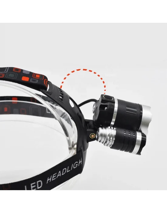 3 Başlıklı Şarjlı  Kafa Feneri   Wt-256