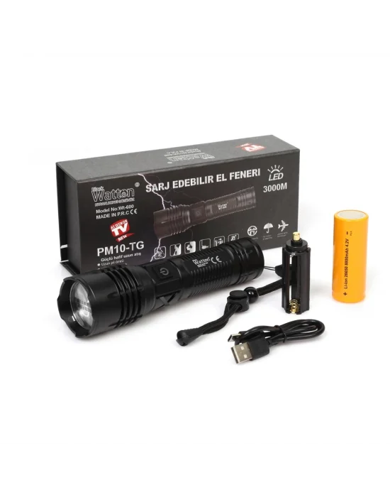 3000 Lümen  Güçlü El Feneri  Wt-600