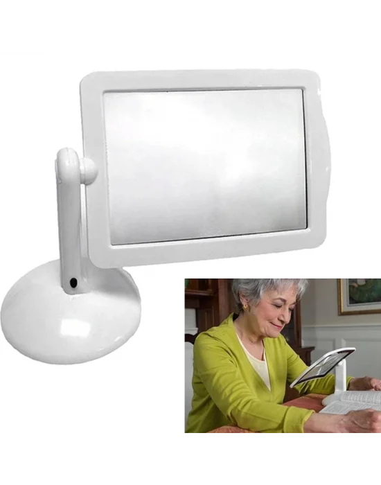 3x  360 Derece Döndürme Ekranlı, Çok Fonksiyonlu Masaüstü Büyüteç 3x