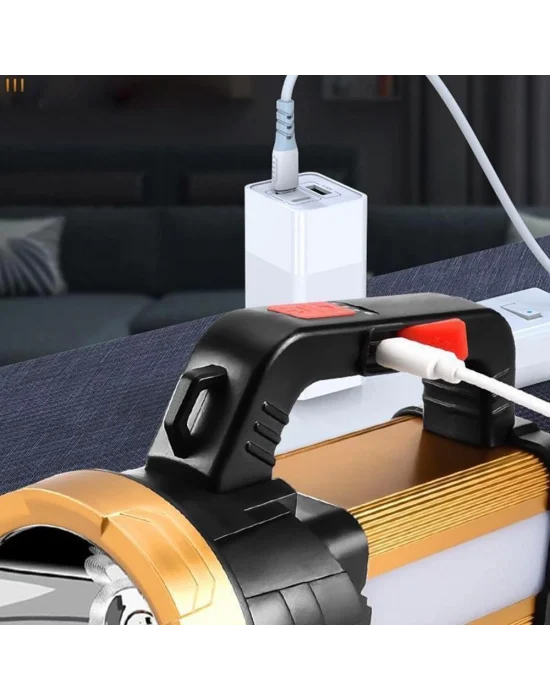 6 Mod Şarjlı El Feneri Projektör Tipi  Wt-615