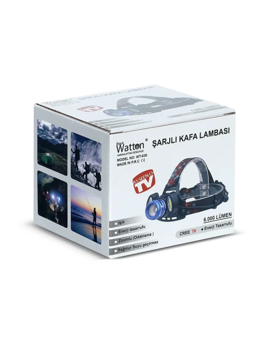6000 Lümen 3 Başlık Şarjlı Kafa Lambası  Wt-630