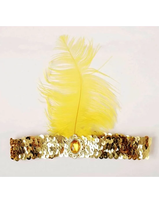 7039ler 8039ler Ve 9039lar Temalı Altın Renk Çarliston Saç Bandı