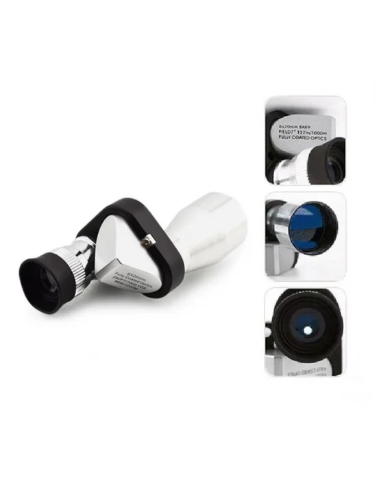 8x20 Tekli Dürbün Monoküler Mini Dürbün Kırmızı Camlı Avuç Içi Dürbünü