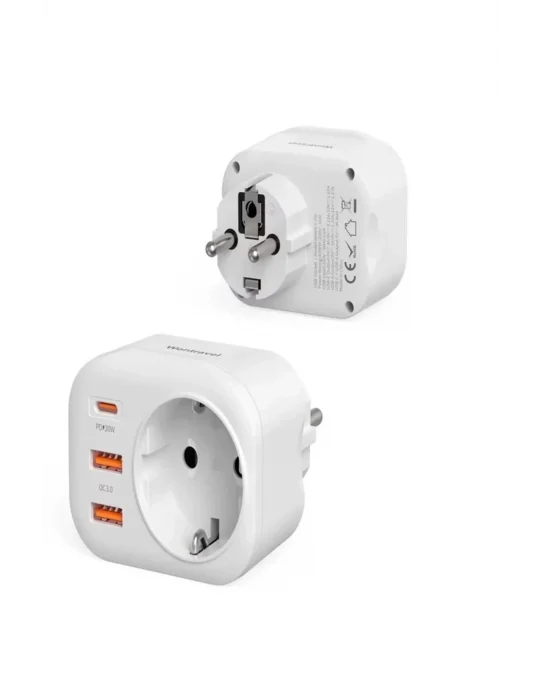 Ac-115 2500w 3.4a 2usb 1type-c 1soket Akım Korumalı Şarj Adaptörü Priz Çoğaltıcı