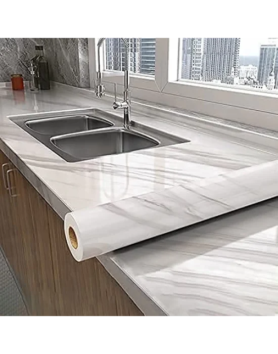 Açık Mermer Desenli Yapışkanlı Kaplama Kağıdı  Büyük Boy 5 Metre