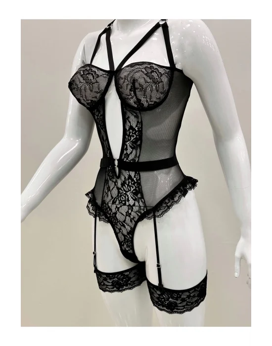 Afrodit Siyah Sexy Jartiyer Takım -1050