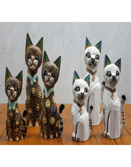 Ahşap 3lü 50 Cm Kedi Seti 3sutama-2