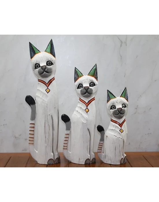 Ahşap 3lü Kedi Seti 50 Cm Okas:1