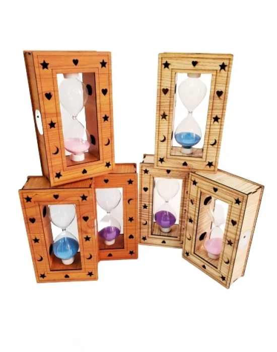 Ahşap Işıklı Kum Saati