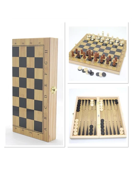 Ahşap Satranç Ve Tavla Seti Alk4233