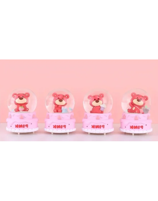 Ayıcıklı Işıklı Kar Küresi 7 Cm Alk3102