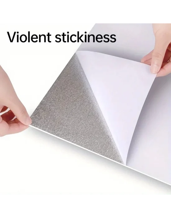 Beyaz Mermer Desenli Alüminyum Plastik Duvar Sticker (30*30)