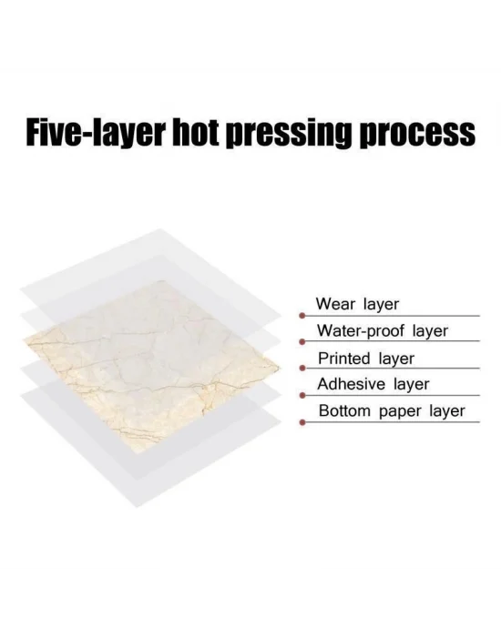 Beyaz Mermer Desenli Alüminyum Plastik Duvar Sticker (30*30)