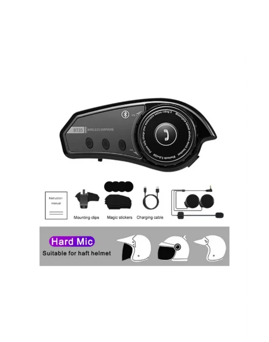 Bt35 Kask Kulaklık Bluetooth 5.0 Motosiklet Interkom Su Geçirmez Kablosuz Kulaklık