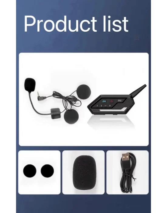 Bt62 Motosiklet Kask Kulaklığı Bluetooth Intercom 2 Intercom Bağlantılı