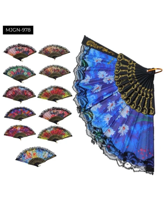 Çiçek Desenli Yelpaze