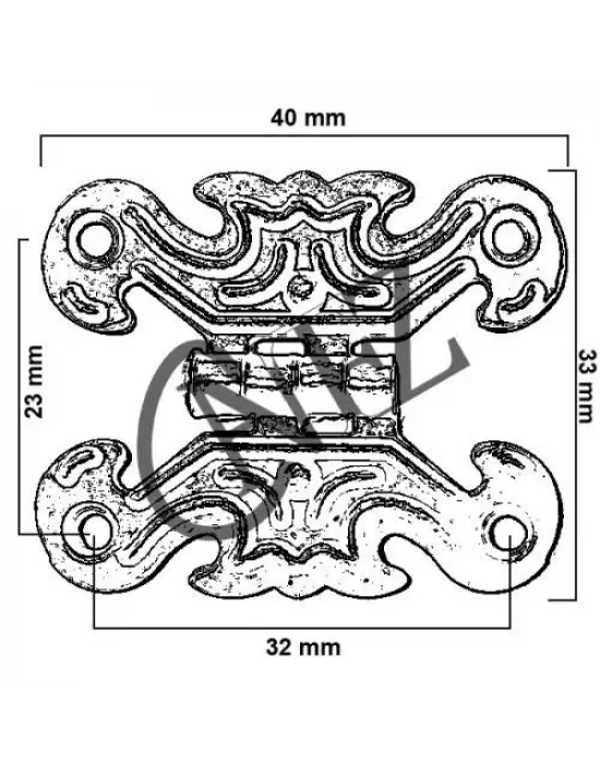 Dekoratif Sac Kelebek Menteşe - Küçük, Eskitme, 100 Adet