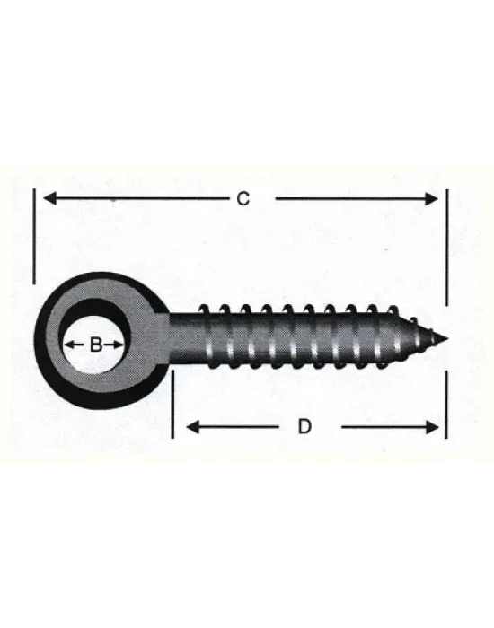 Delikli, Gözlü Vida 6 - 50 Adet