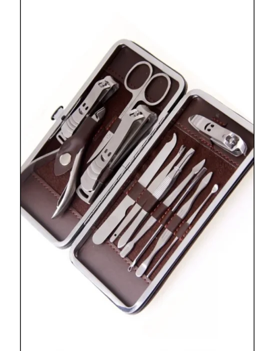 Deri Çantalı 12li Manikür Seti