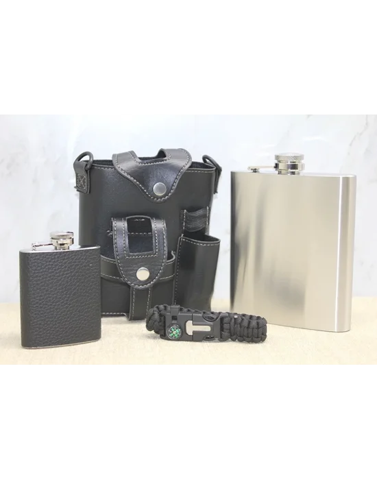 Deri Kılıflı Matara Seti Alk3929