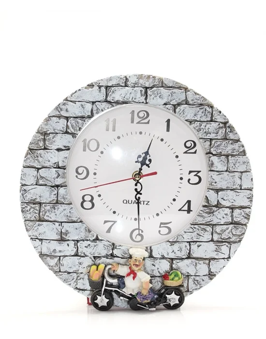 Duvara Asmalı Aşcı Tasarımlı Polyester Saat Alk1542