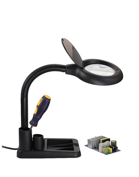 Esnek 5x /10x,40 Led Işıklı Büyüteç ,lamba  Büyüteç Okuma, Çalışma Lehim Masa Lambası A808
