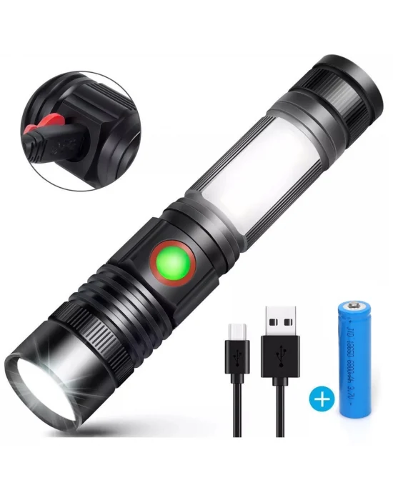 Geniş Açılı P50 Led Şarjlı El Feneri  Wt-601